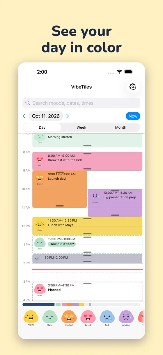 VibeTiles day view screenshot