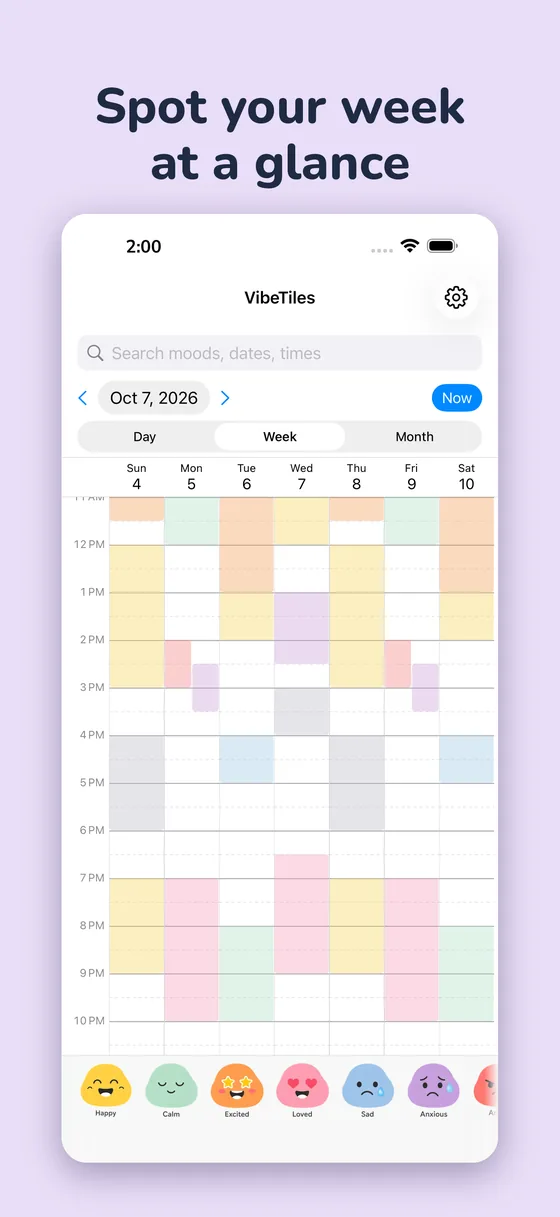 VibeTiles week view screenshot
