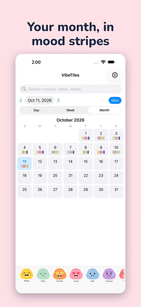 VibeTiles month view screenshot